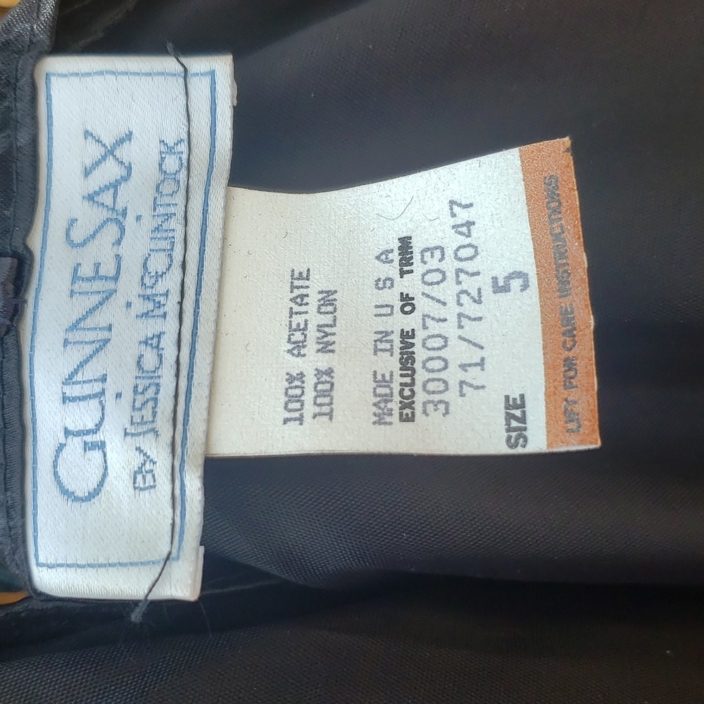 Gunne Sax Black Brocade Lace Detail Formal Dress 5 - Picture 5 of 7